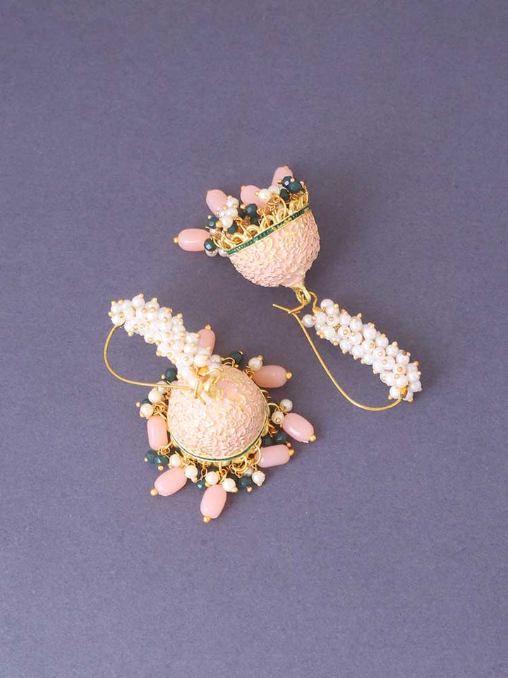 Peach Lekha Jhumkis