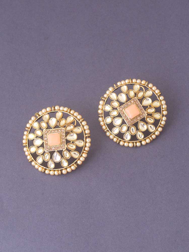 Peach Rishima Studs