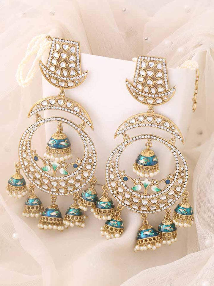 Peacock Green Jhulam Jhumkis