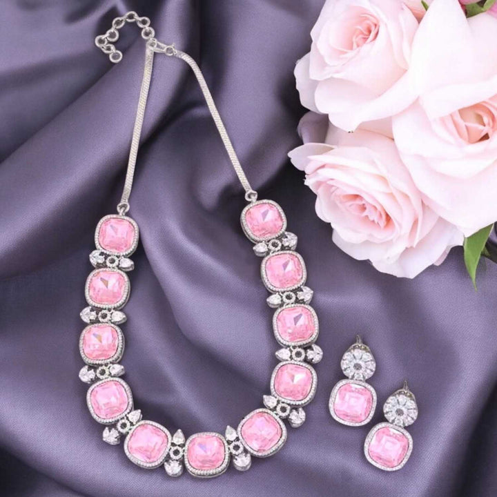 Pink Anastacia Zirconia Jewellery Set - EOSS