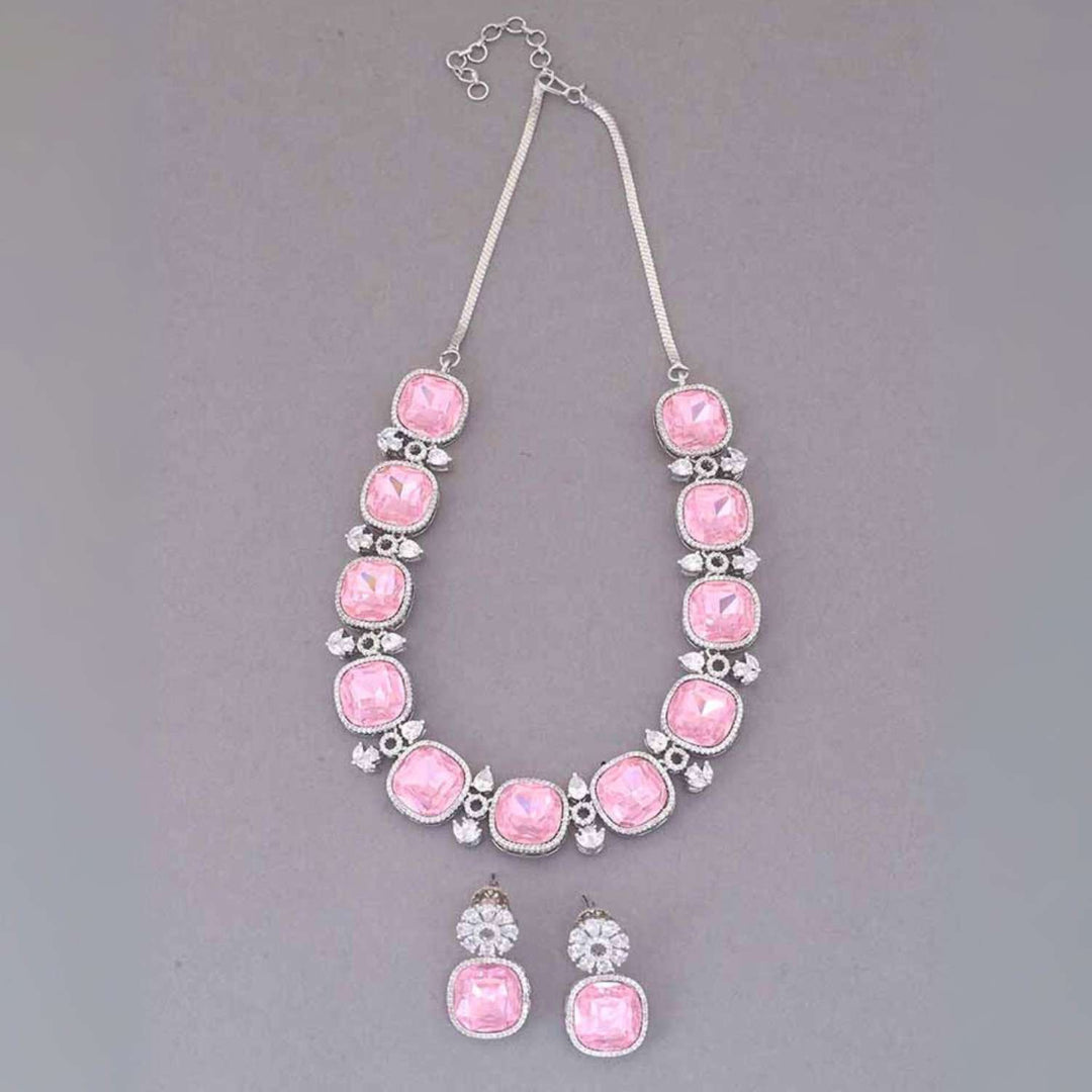 Pink Anastacia Zirconia Jewellery Set - EOSS