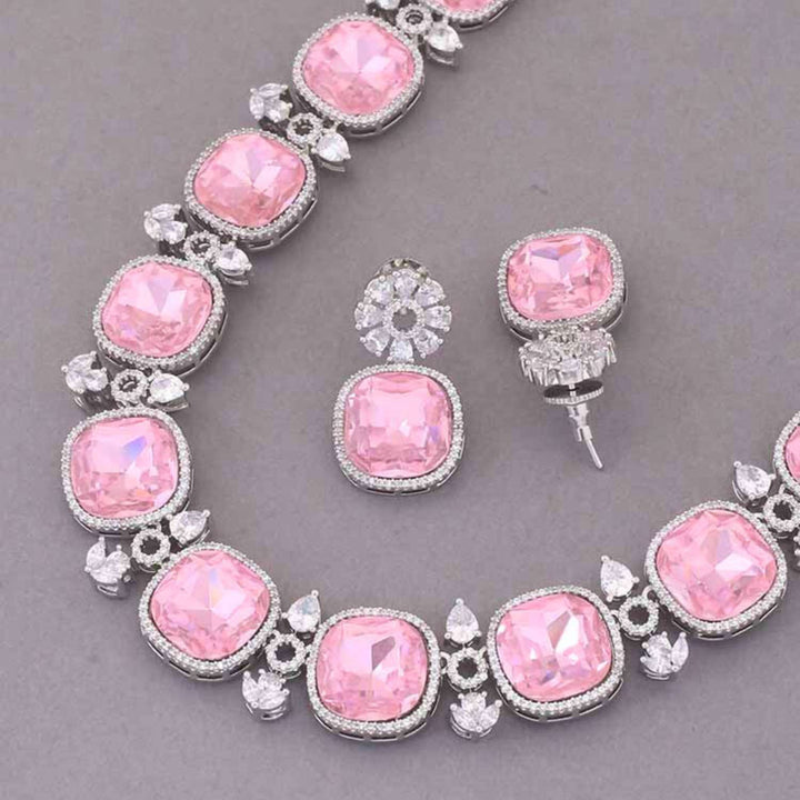 Pink Anastacia Zirconia Jewellery Set - EOSS