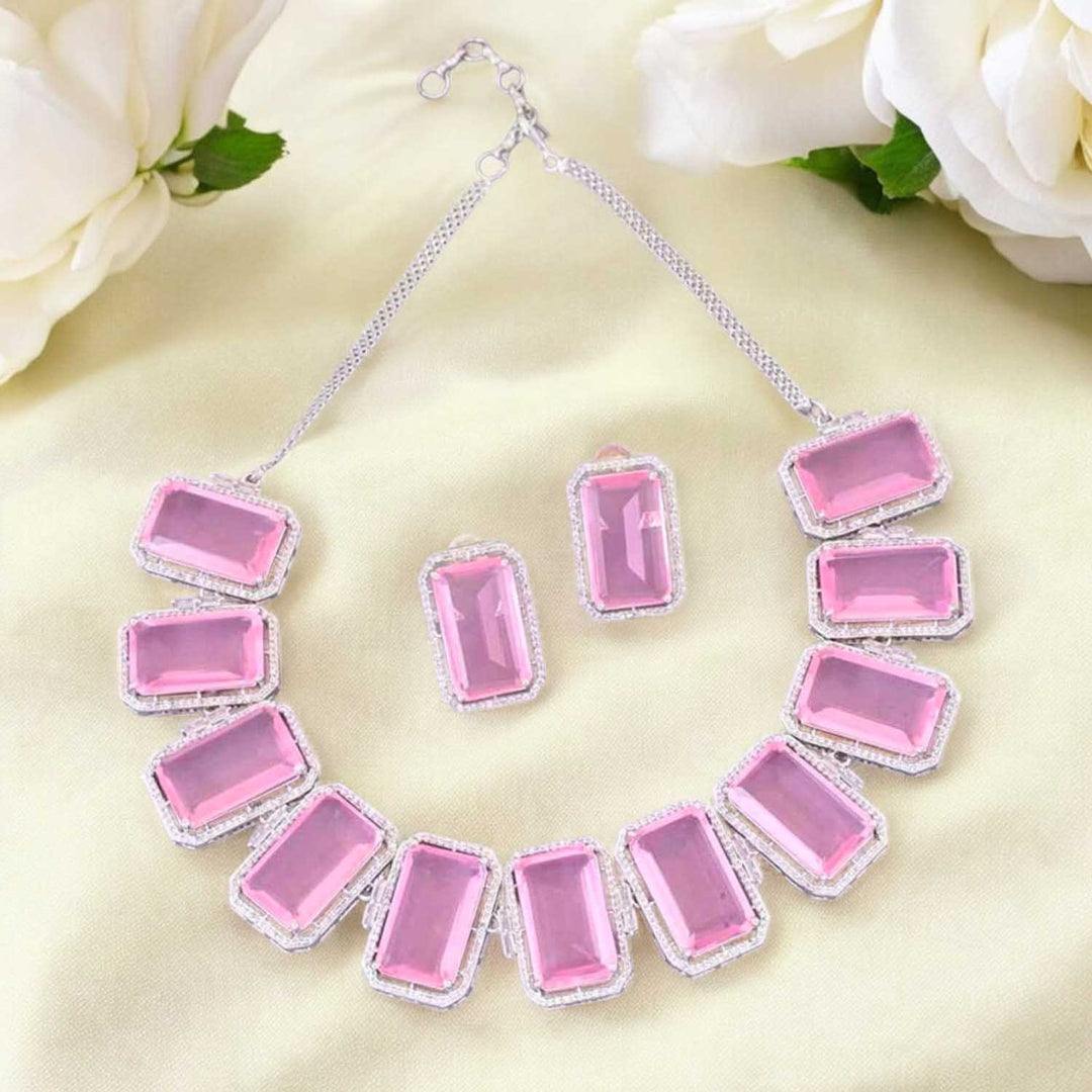 Pink Bellamy Zirconia Jewellery Set