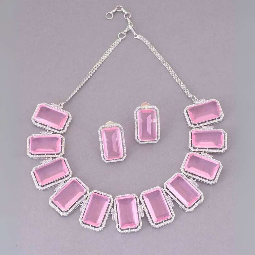 Pink Bellamy Zirconia Jewellery Set