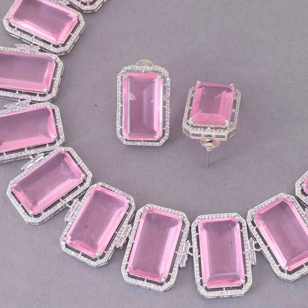 Pink Bellamy Zirconia Jewellery Set