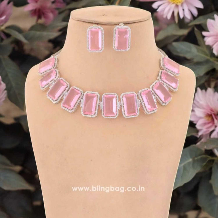 Pink Bellamy Zirconia Jewellery Set