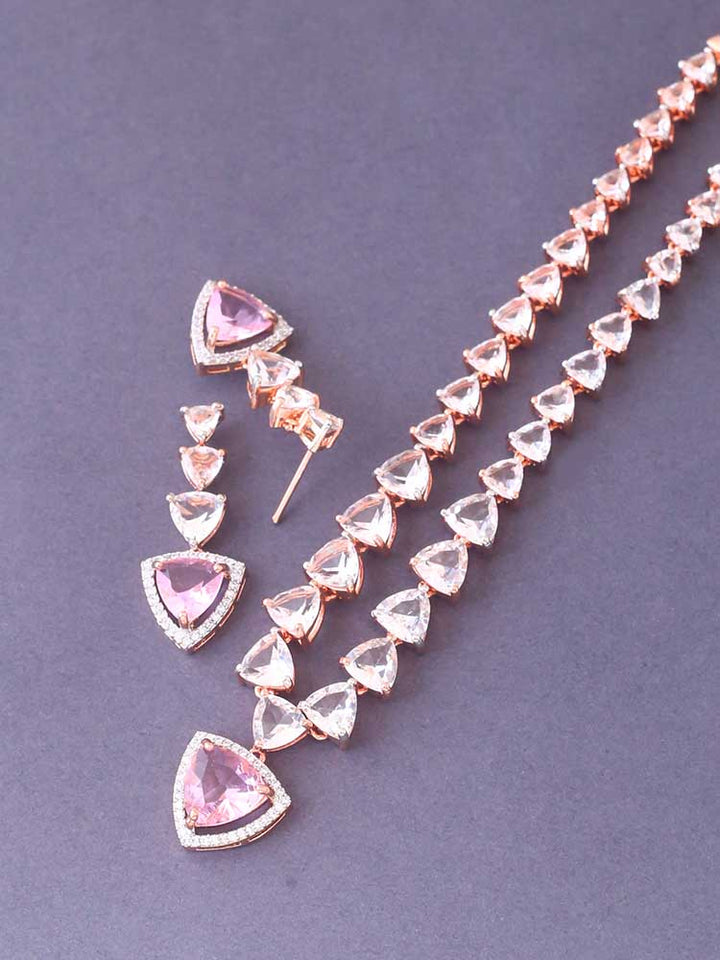 Pink Bertina Zirconia Jewellery Set