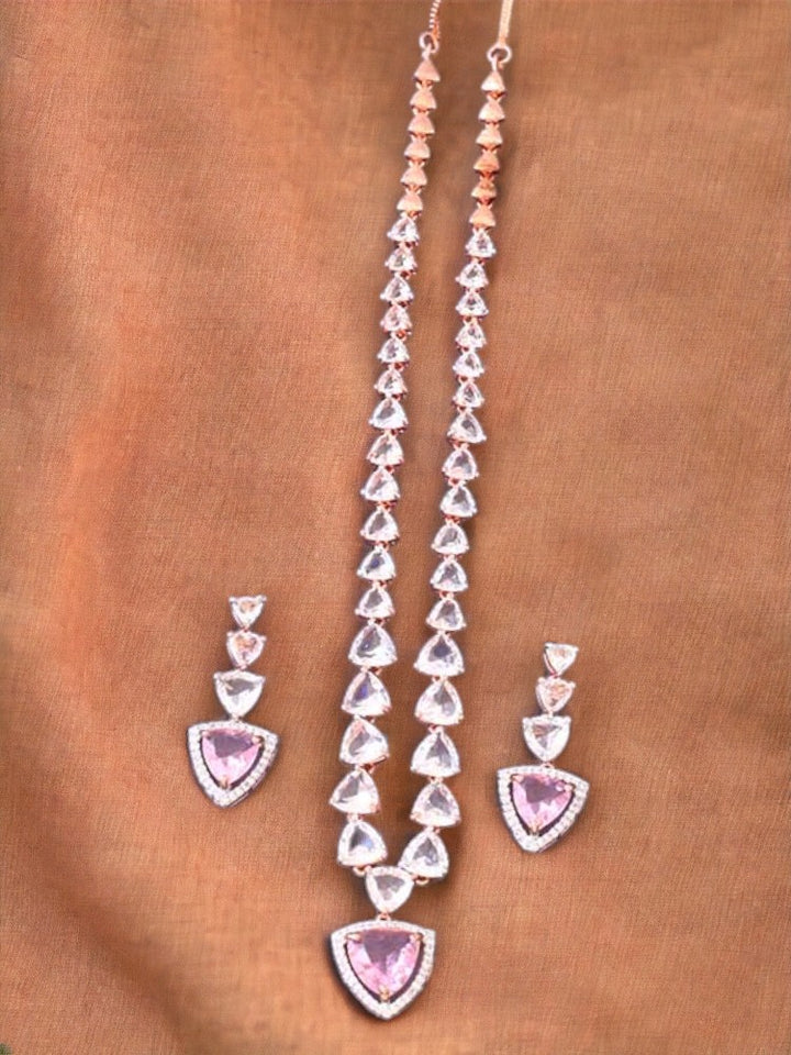 Pink Bertina Zirconia Jewellery Set