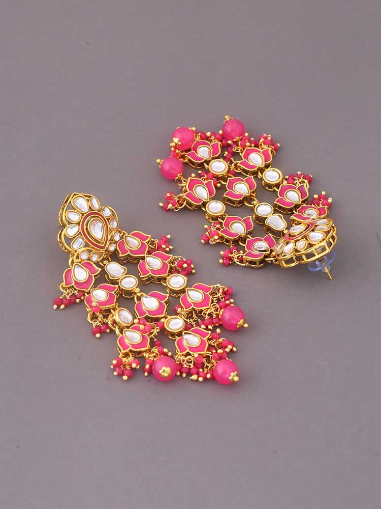 Pink Dharti Danglers