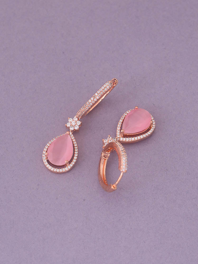 Pink Eunice Zirconia Hoops