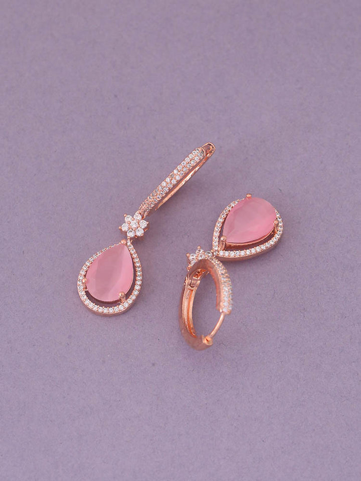 Pink Eunice Zirconia Hoops