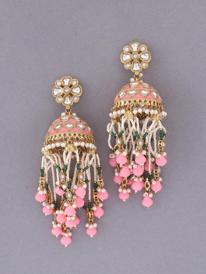 Pink Girina Ethnic Jhumkis