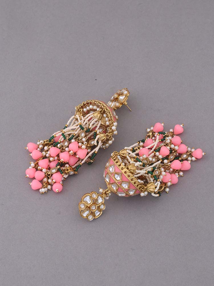 Pink Girina Ethnic Jhumkis
