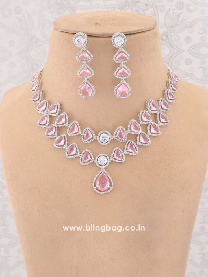 Pink Gwen Zirconia Jewellery Set