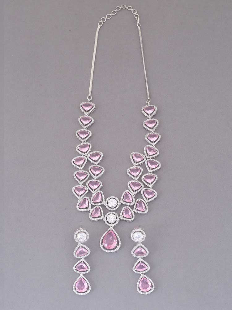 Pink Gwen Zirconia Jewellery Set