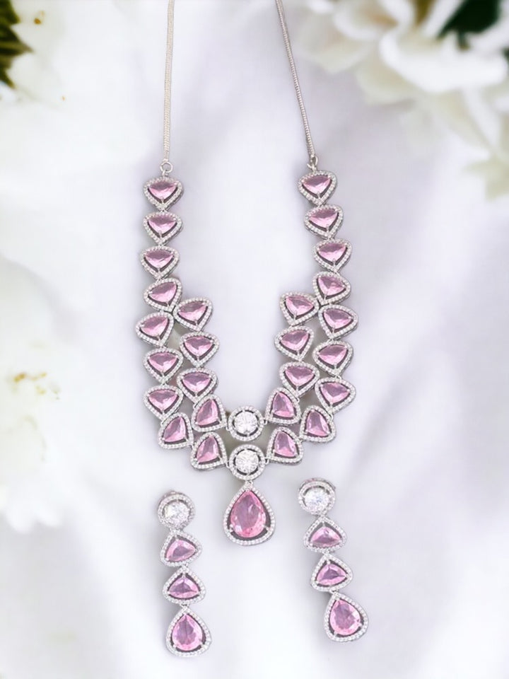 Pink Gwen Zirconia Jewellery Set