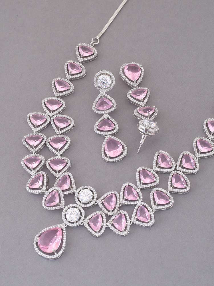 Pink Gwen Zirconia Jewellery Set