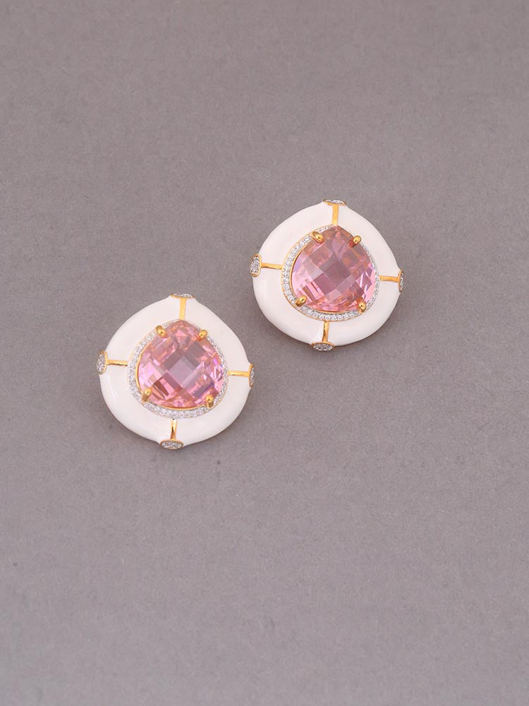 Pink Herbert Zirconia Studs - EOSS