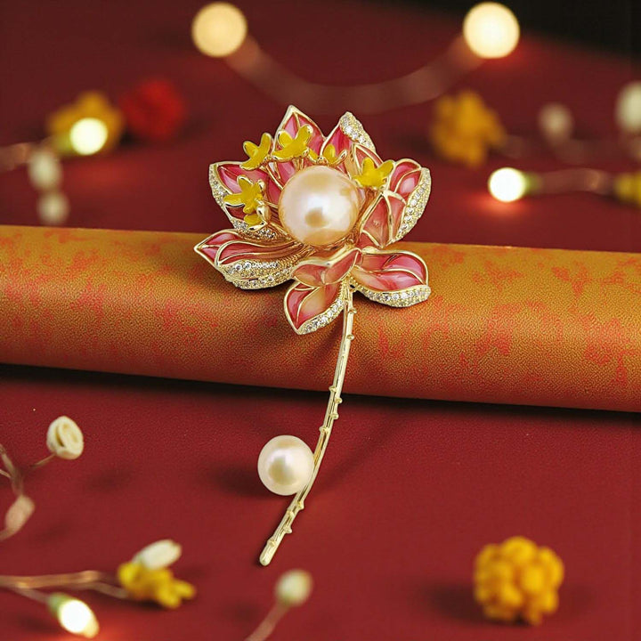 Pink Lotus Brooch