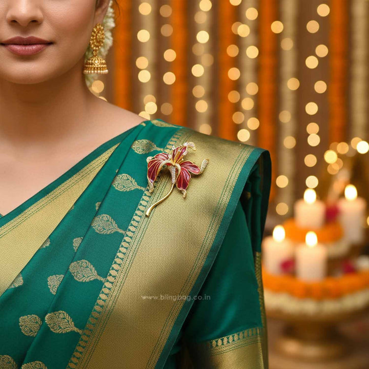 Pink Rosy Orchid Brooch