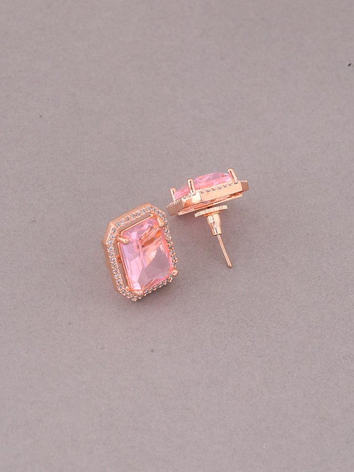 Pink Trinity Zirconia Studs