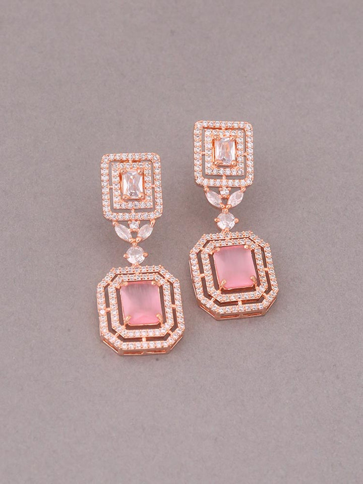 Pink Taylar Zirconia Danglers
