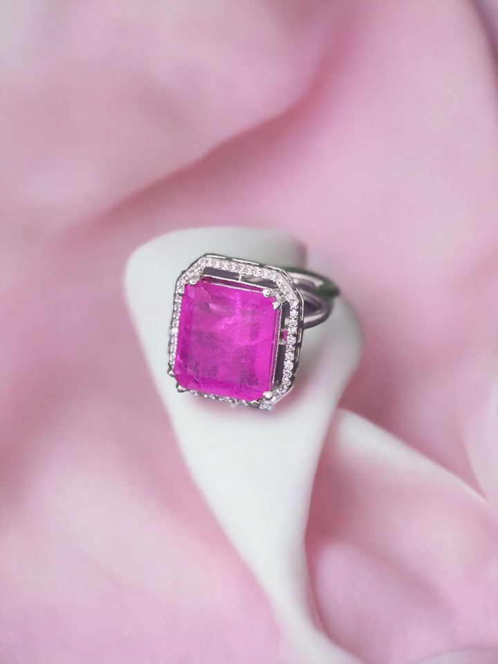 Pink Violet Adjustable Ring