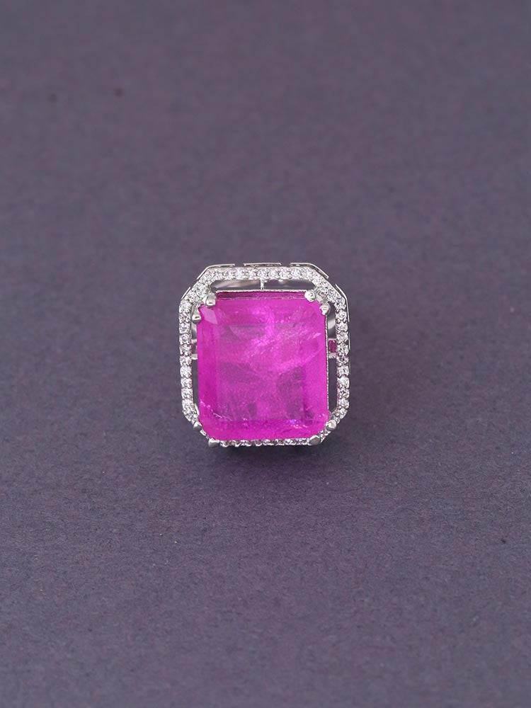 Pink Violet Adjustable Ring