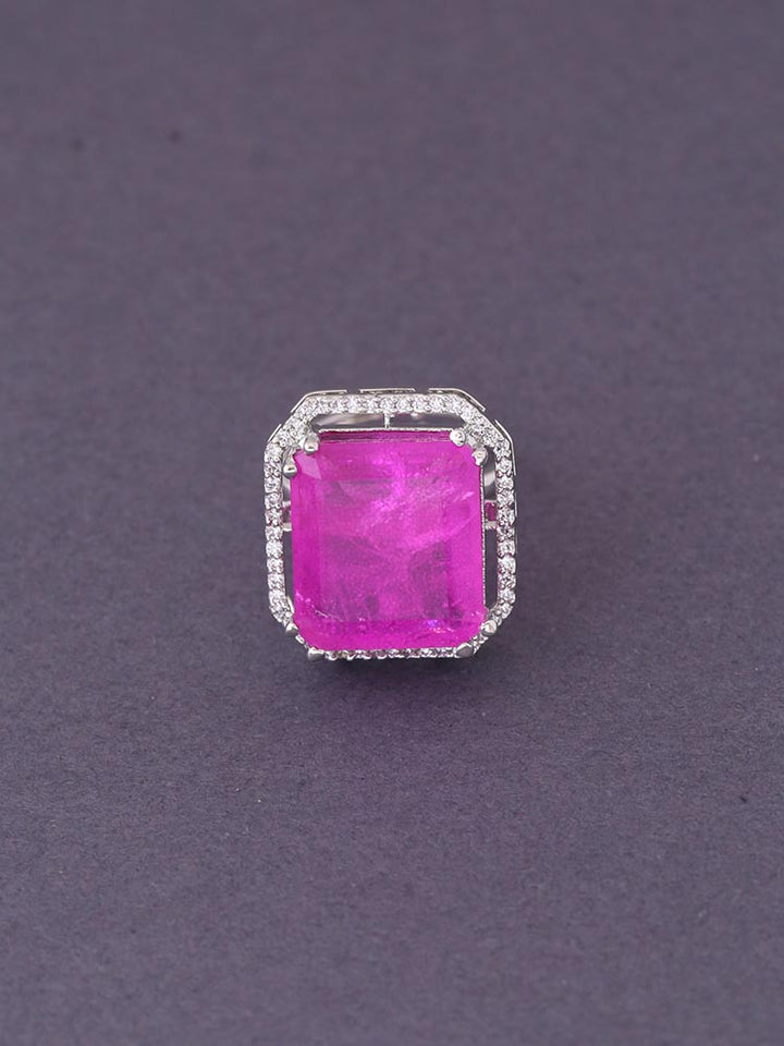Pink Violet Adjustable Ring