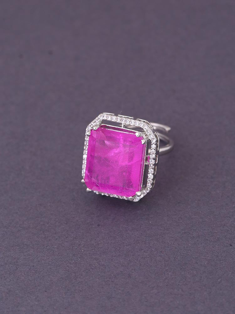 Pink Violet Adjustable Ring