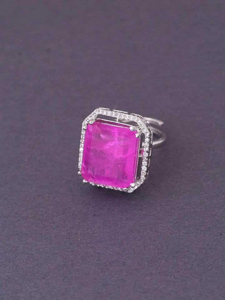 Pink Violet Adjustable Ring