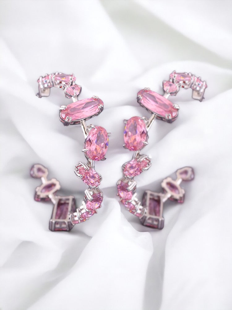 Pink Yanin Zirconia Hoops