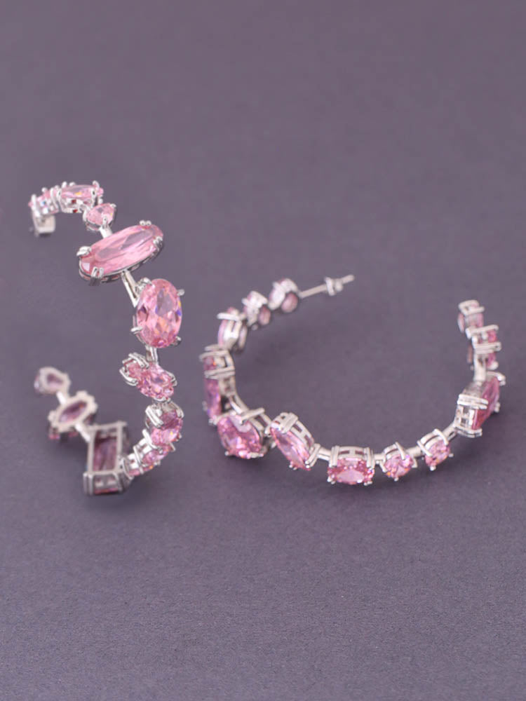 Pink Yanin Zirconia Hoops