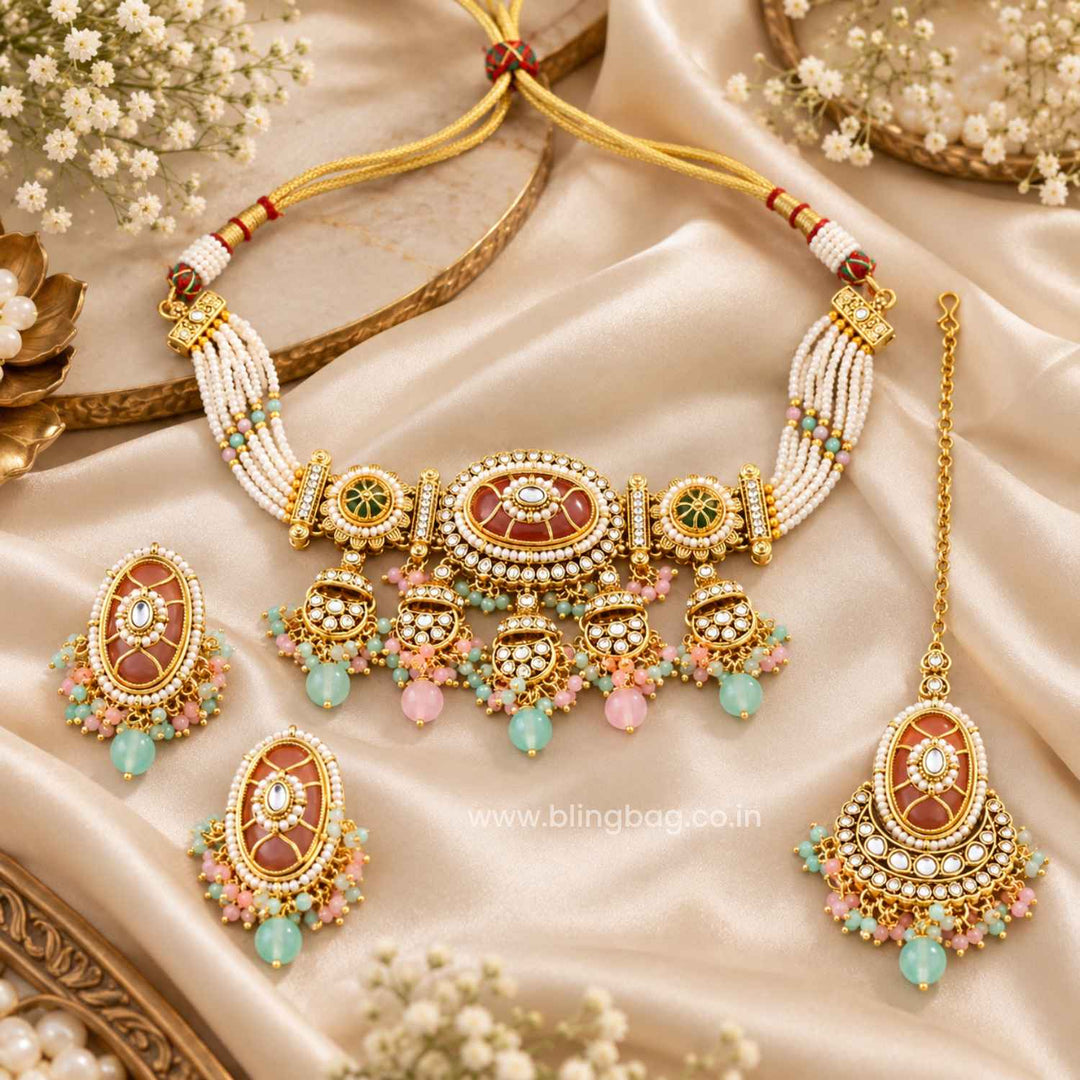 Prismatic Eshvi Kundan Jewellery Set
