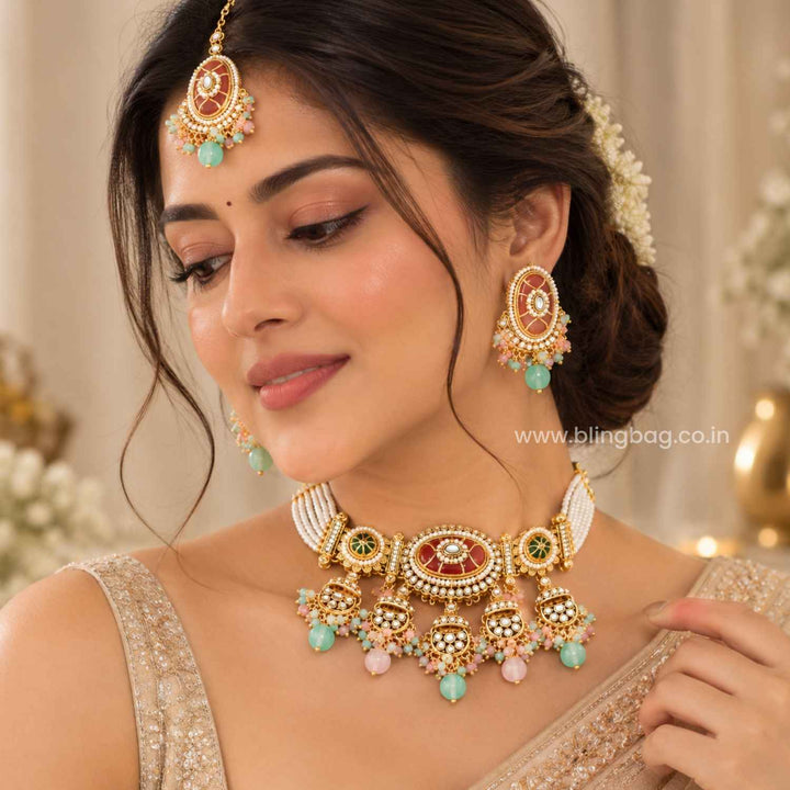 Prismatic Eshvi Kundan Jewellery Set
