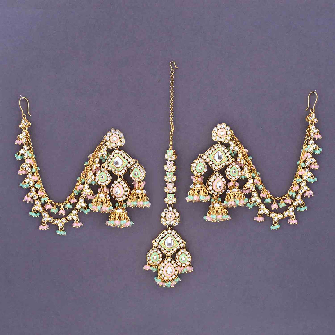 Prismatic Giloy Maang Tikka Set