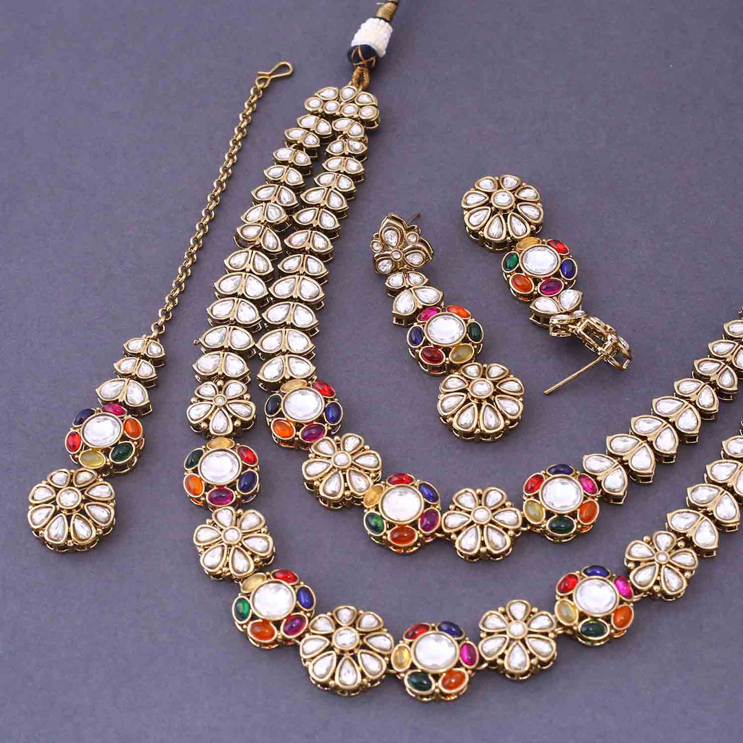 Prismatic Jaine Kundan Jewellery Set