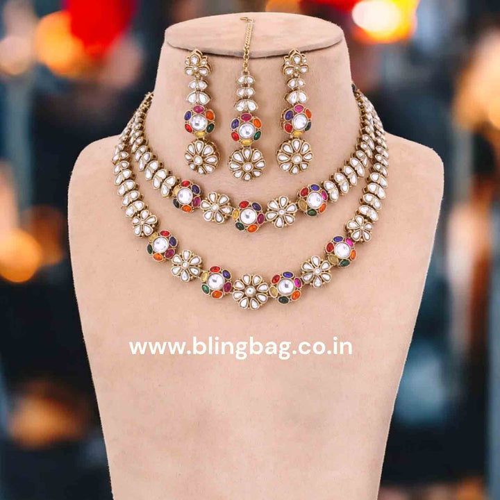 Prismatic Jaine Kundan Jewellery Set