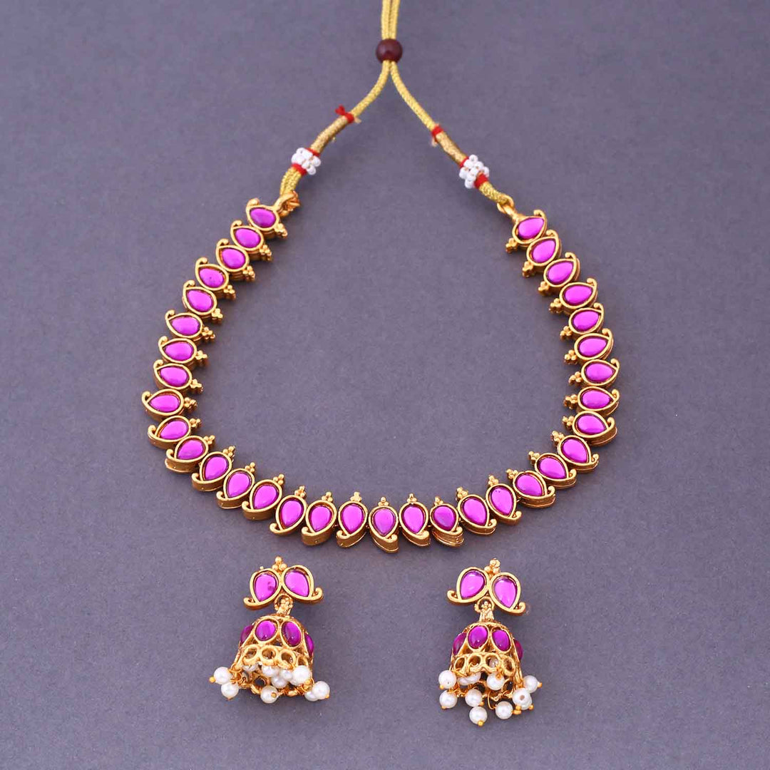 Prismatic Kumuda Reversible Antique Jewellery Set- New Arrival