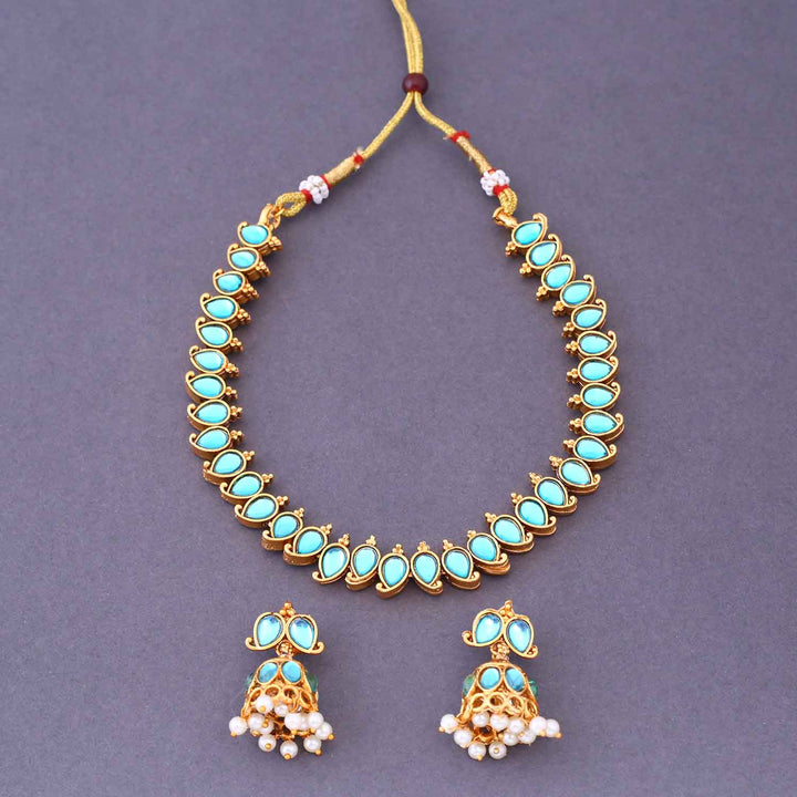 Prismatic Kumuda Reversible Antique Jewellery Set- New Arrival