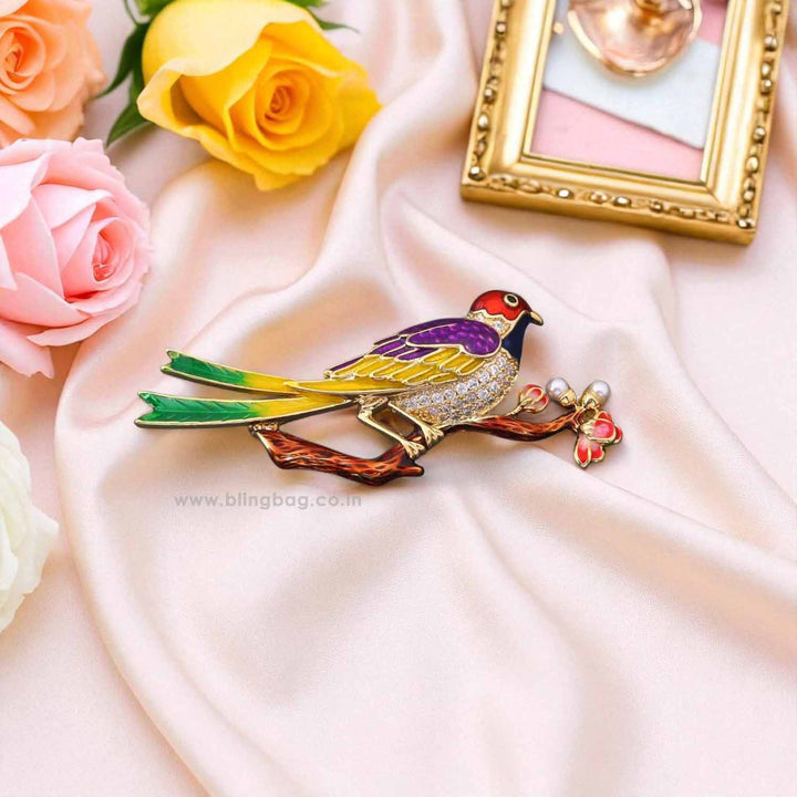 Prismatic Parrot Brooch