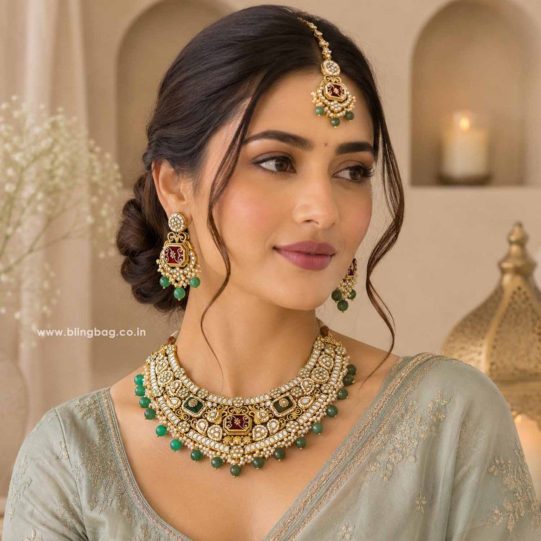 Prismatic Tara Kundan Jewellery Set