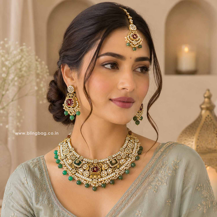 Prismatic Tara Kundan Jewellery Set
