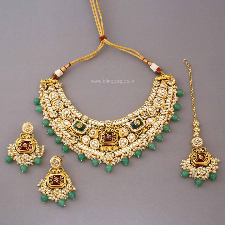 Prismatic Tara Kundan Jewellery Set