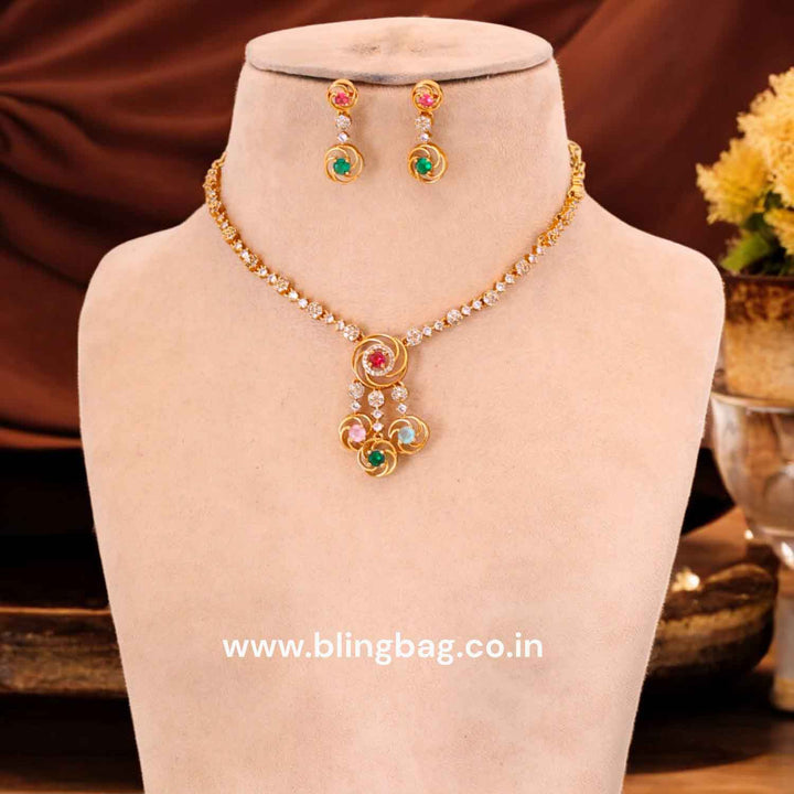 Multicolor Vishtani Antique Jewellery Set - New Arrival