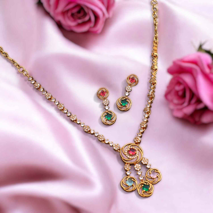 Multicolor Vishtani Antique Jewellery Set - New Arrival