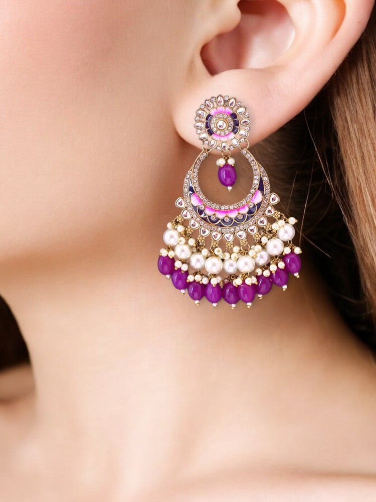 Purple Aanshi Chandbalis