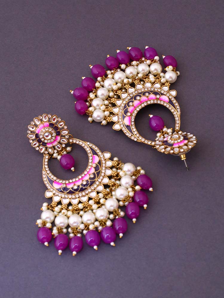 Purple Aanshi Chandbalis
