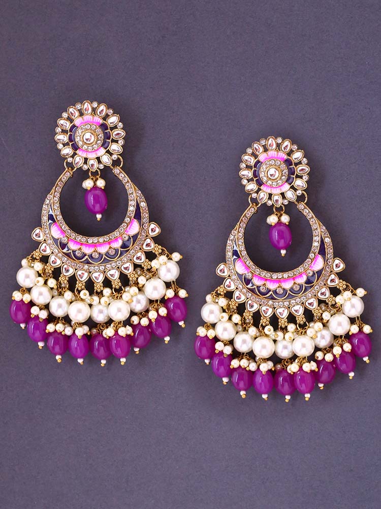 Purple Aanshi Chandbalis