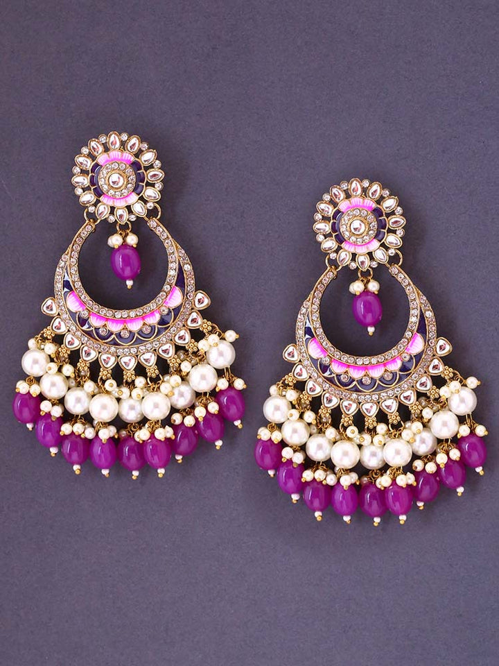 Purple Aanshi Chandbalis